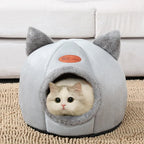 Deep Sleep Winter Cat Bed – Cozy Cave Nest for Cats & Small Dogs