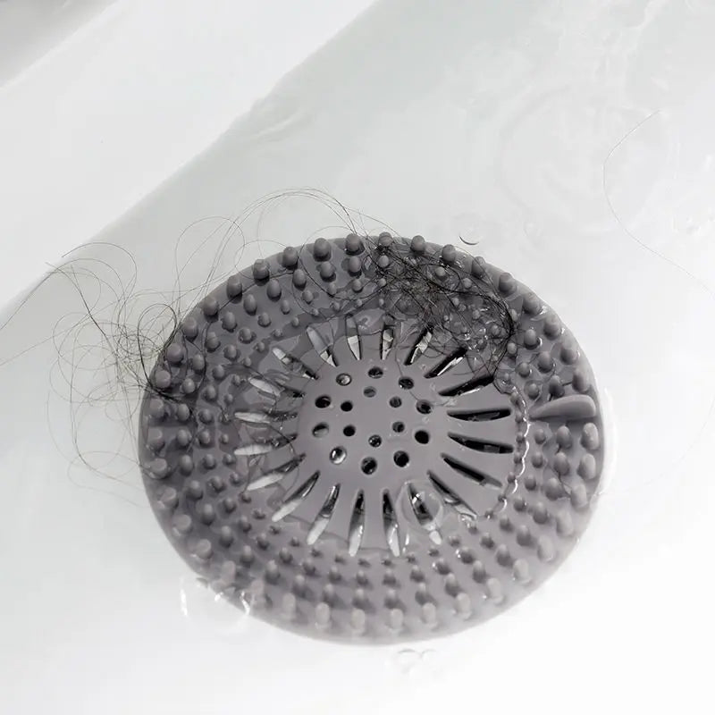 Silicone Drain Hair Catcher with Suction Cup Shower Bathtub Drain Strainer Hair Filter Drain Sink Strainer Bathroom Accessories