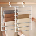 Multi-Layer Pants Hanger – Space-Saving Closet Organizer with Non-Slip Clips