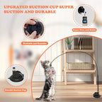 Interactive Cat Feather Wand Toy with Bell & Suction Cup