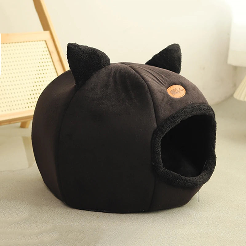 Deep Sleep Winter Cat Bed – Cozy Cave Nest for Cats & Small Dogs