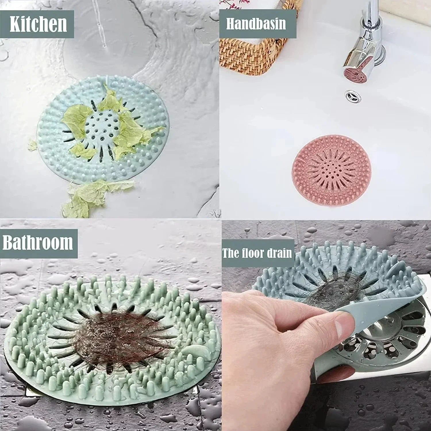 Hair Filter Sink Anti-Blocking Strainer Bathtub Shower Floor Drain Stopper Silicone Kitchen Deodorant Plug Bathroom Accessories