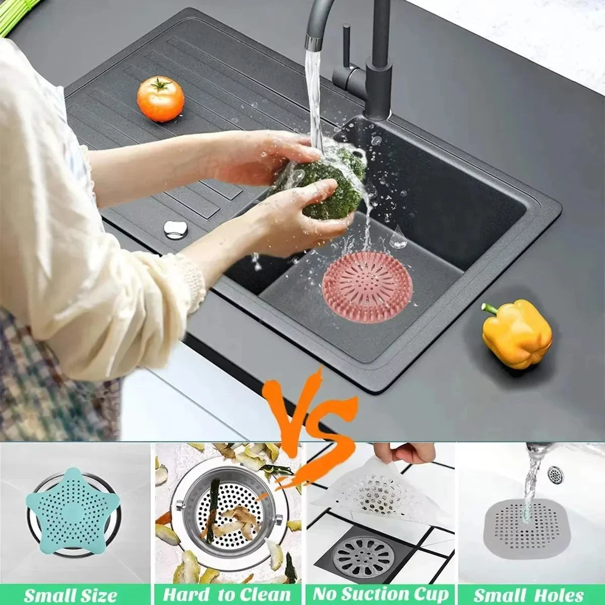 Hair Filter Sink Anti-Blocking Strainer Bathtub Shower Floor Drain Stopper Silicone Kitchen Deodorant Plug Bathroom Accessories