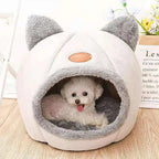 Deep Sleep Winter Cat Bed – Cozy Cave Nest for Cats & Small Dogs