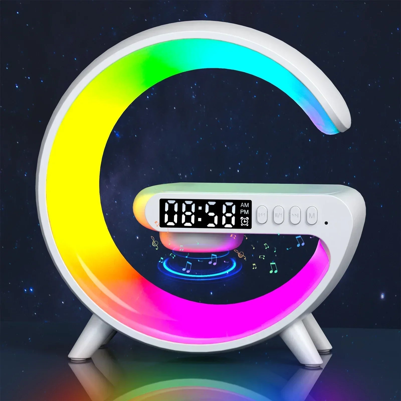 Wireless Charging Station with Clock & Speaker