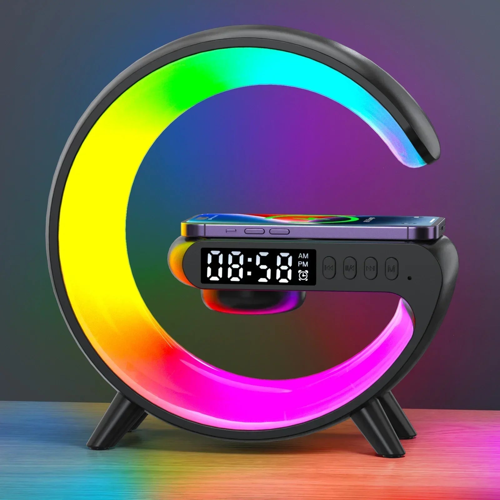 Wireless Charging Station with Clock & Speaker