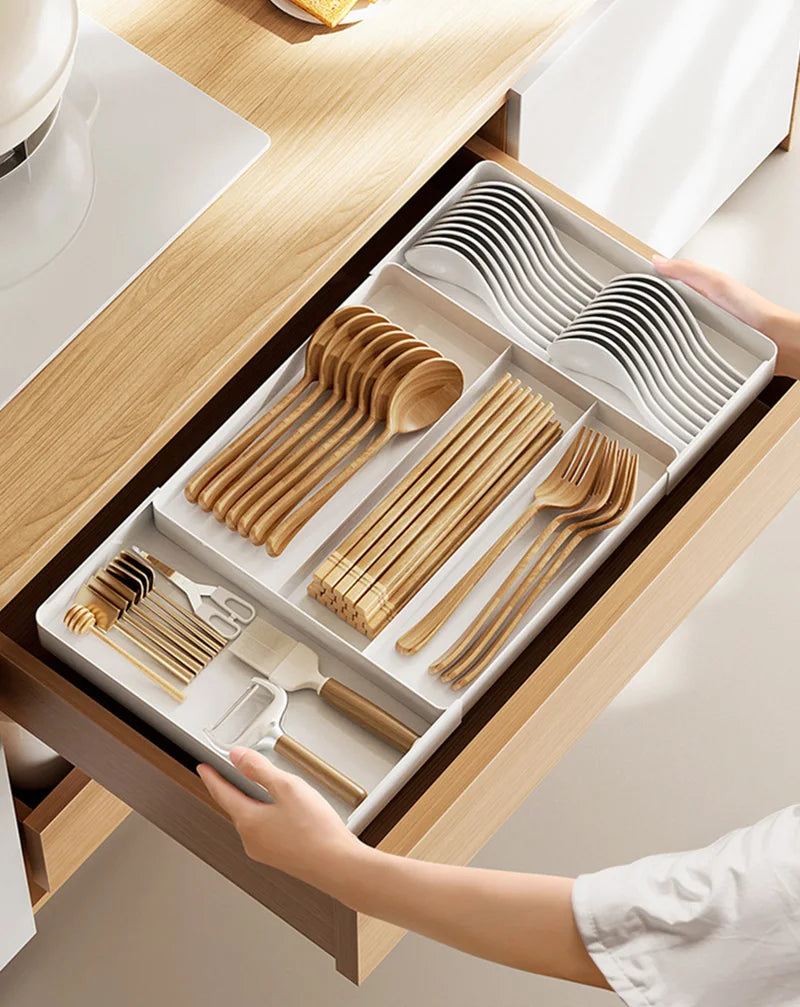 Expandable Drawer Organizer – Adjustable Cutlery Tray for Kitchen Drawers