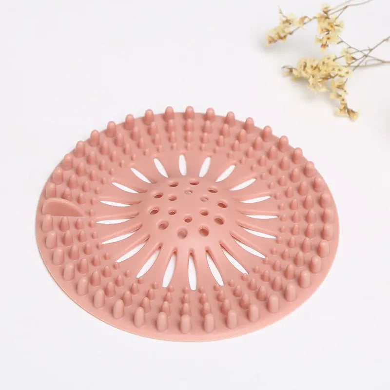 Silicone Drain Hair Catcher with Suction Cup Shower Bathtub Drain Strainer Hair Filter Drain Sink Strainer Bathroom Accessories
