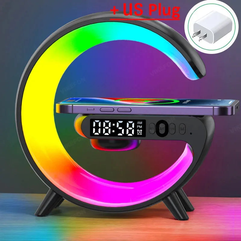 Wireless Charging Station with Clock & Speaker