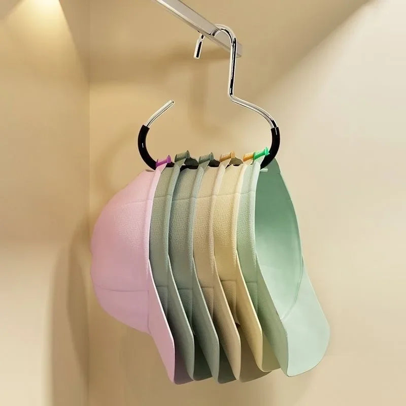 Durable Circle Ring Hat Hanger Non-Marking Non-Slip Hat Storage Hook Scarf Towel Tie Hanging Rack