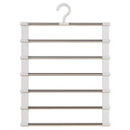 Multi-Layer Pants Hanger – Space-Saving Closet Organizer with Non-Slip Clips