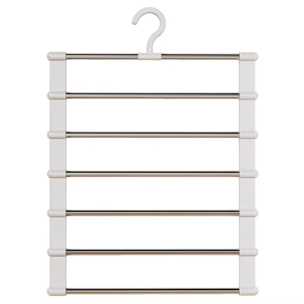 Multi-Layer Pants Hanger – Space-Saving Closet Organizer with Non-Slip Clips