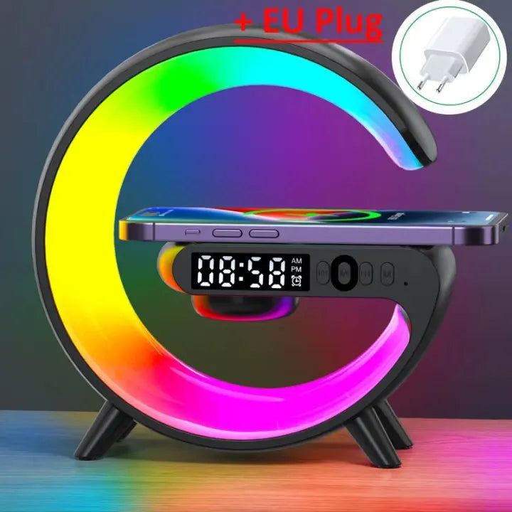 Wireless Charging Station with Clock & Speaker