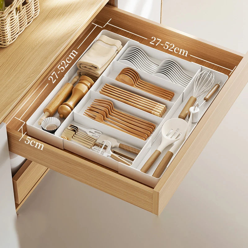 Expandable Drawer Organizer – Adjustable Cutlery Tray for Kitchen Drawers