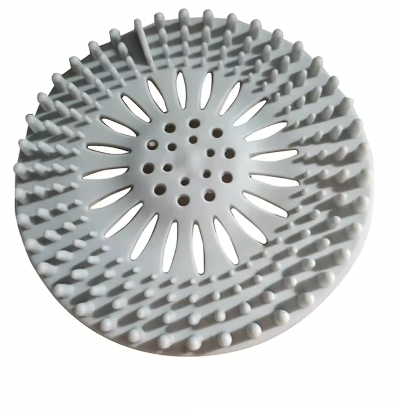 Silicone Drain Hair Catcher with Suction Cup Shower Bathtub Drain Strainer Hair Filter Drain Sink Strainer Bathroom Accessories