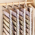 Multi-Layer Pants Hanger – Space-Saving Closet Organizer with Non-Slip Clips
