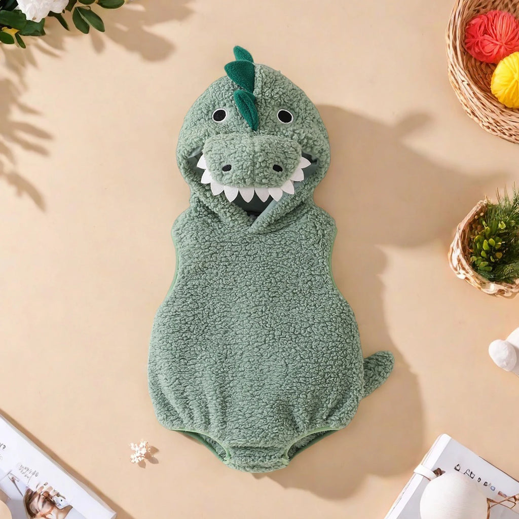 Little Dino Baby Hooded Romper