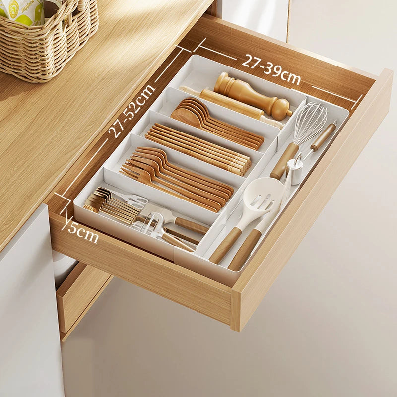 Expandable Drawer Organizer – Adjustable Cutlery Tray for Kitchen Drawers