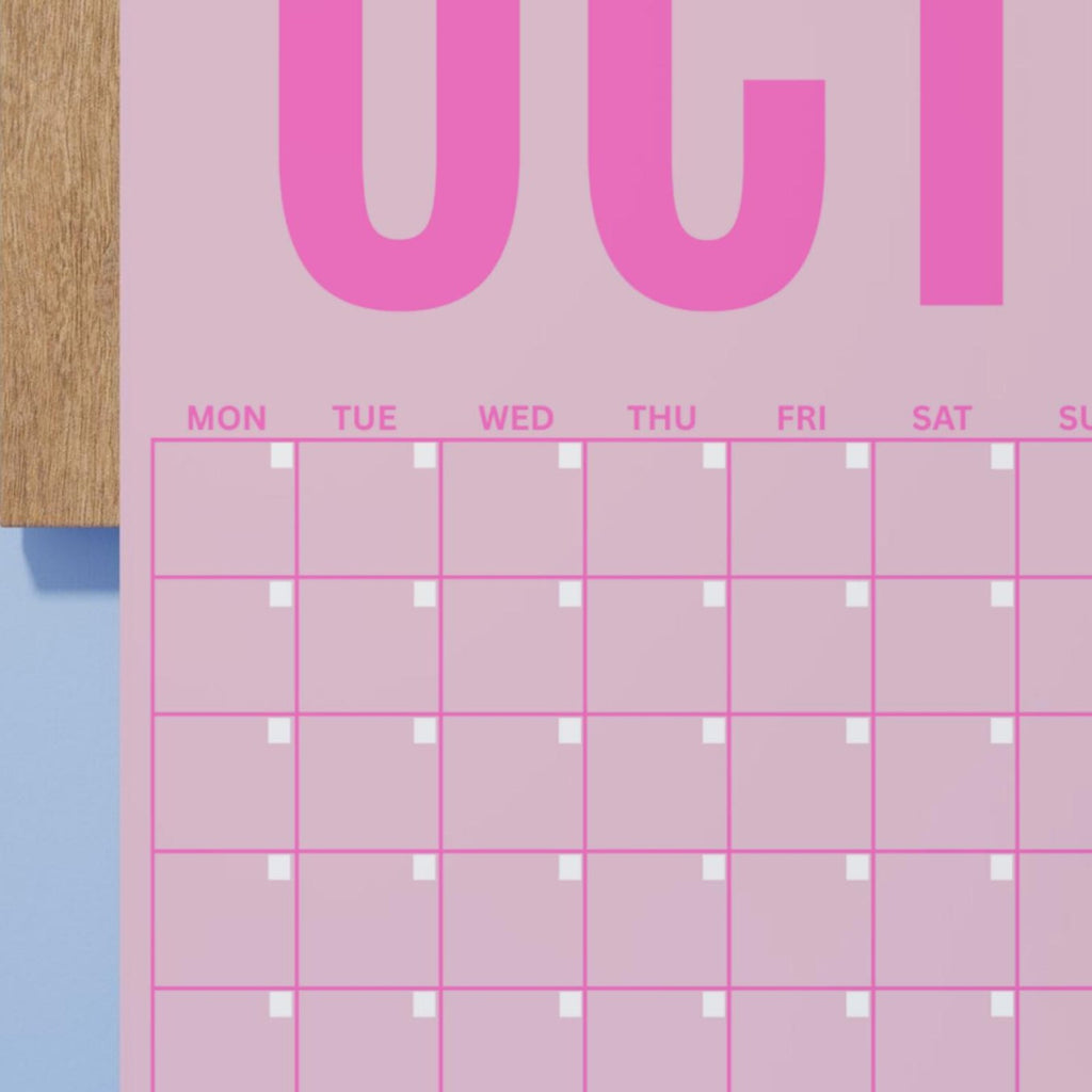 Colorful Monthly Wall Planner, Undated Calendar A3 A4 (Digital Download)