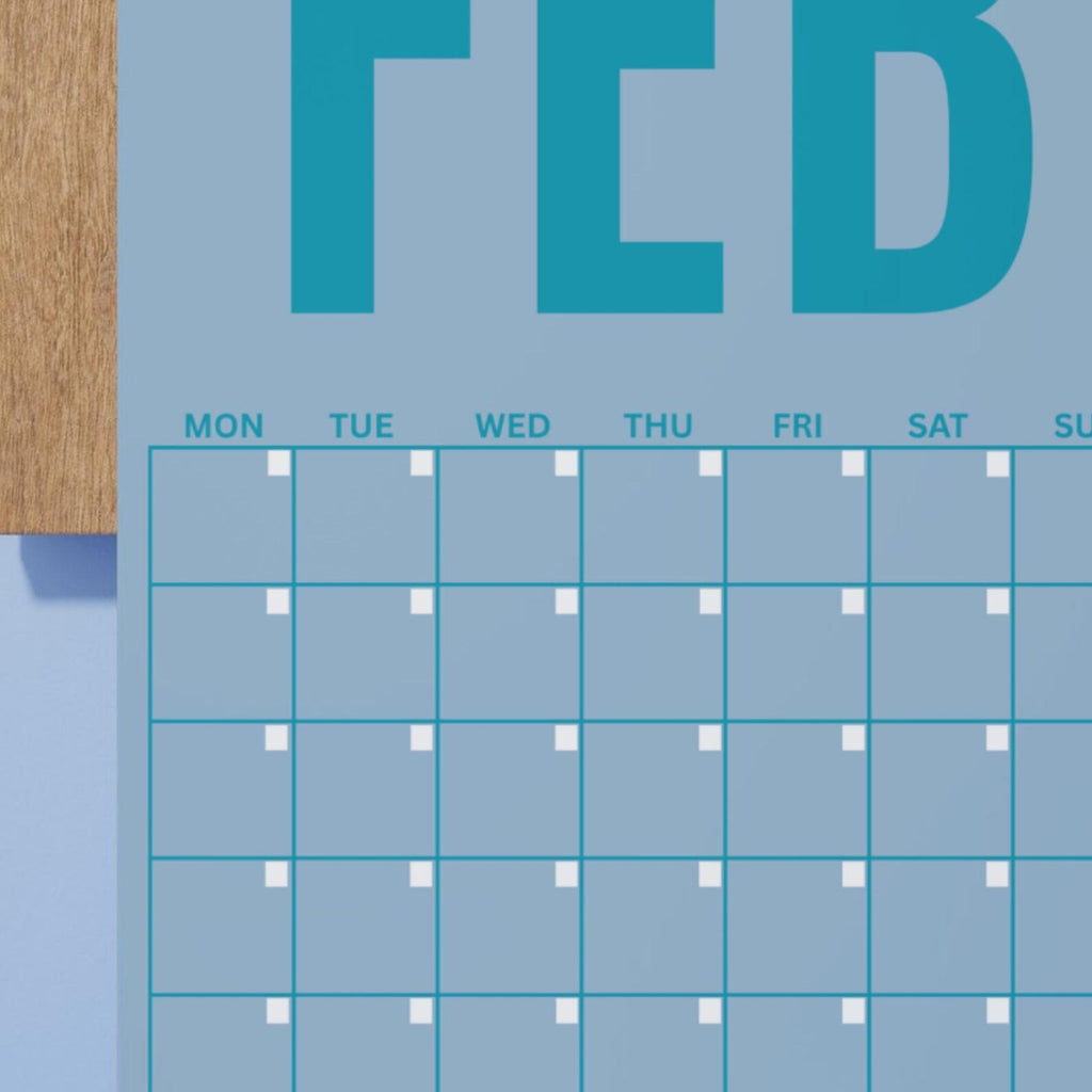 Colorful Monthly Wall Planner, Undated Calendar A3 A4 (Digital Download)